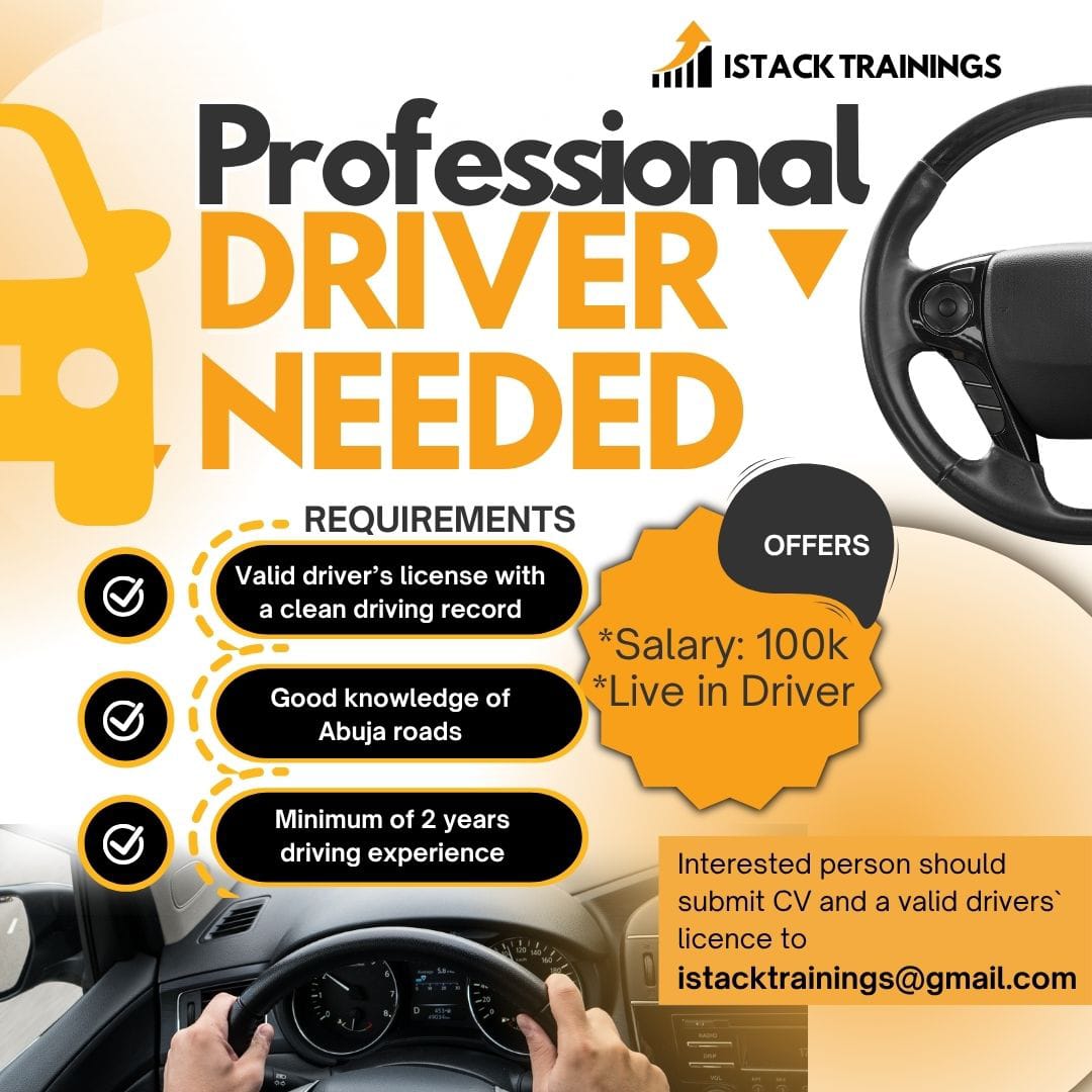 iStack Trainings Professional Driver Needed Flyer