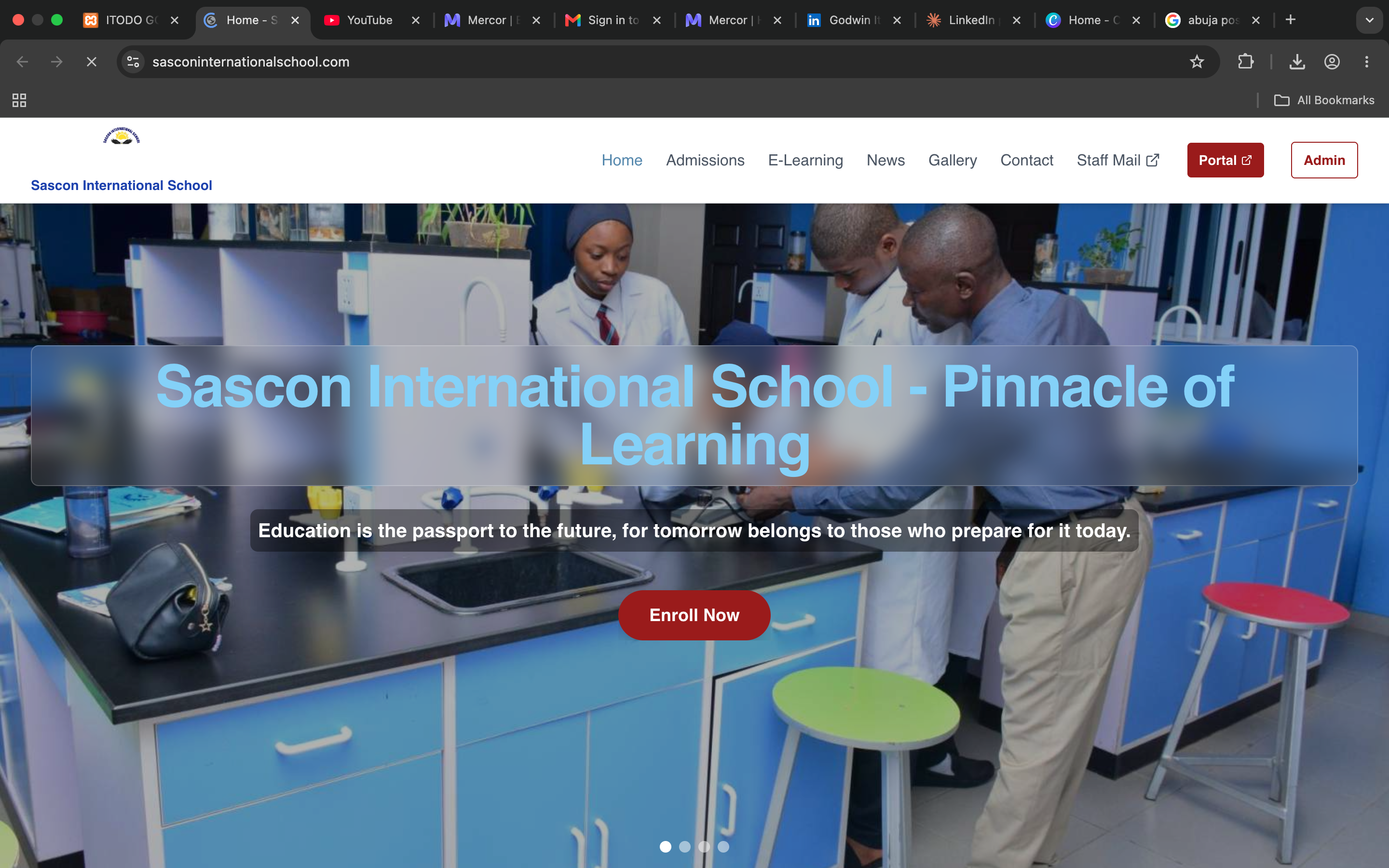 SASCON International School Abuja Website - Full School Admin Database Portal